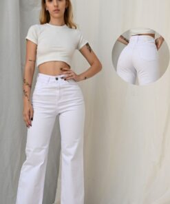 JD-2166 JEAN DIWAY WIDE LEG BLANCO DESFLECADO ABAJO