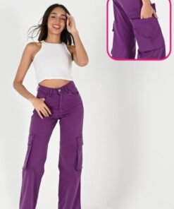 JD-2224 JEAN DIWAY WIDE LEG CARGO VIOLETA