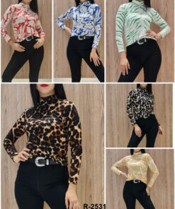 R-2531 MEDIA POLERA CREP ESTAMPADA - Imagen 2